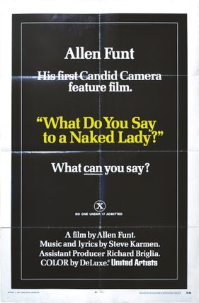 Book #139424] What Do You Say to a Naked Lady (Original poster for the 1970 film). Allen Funt,...