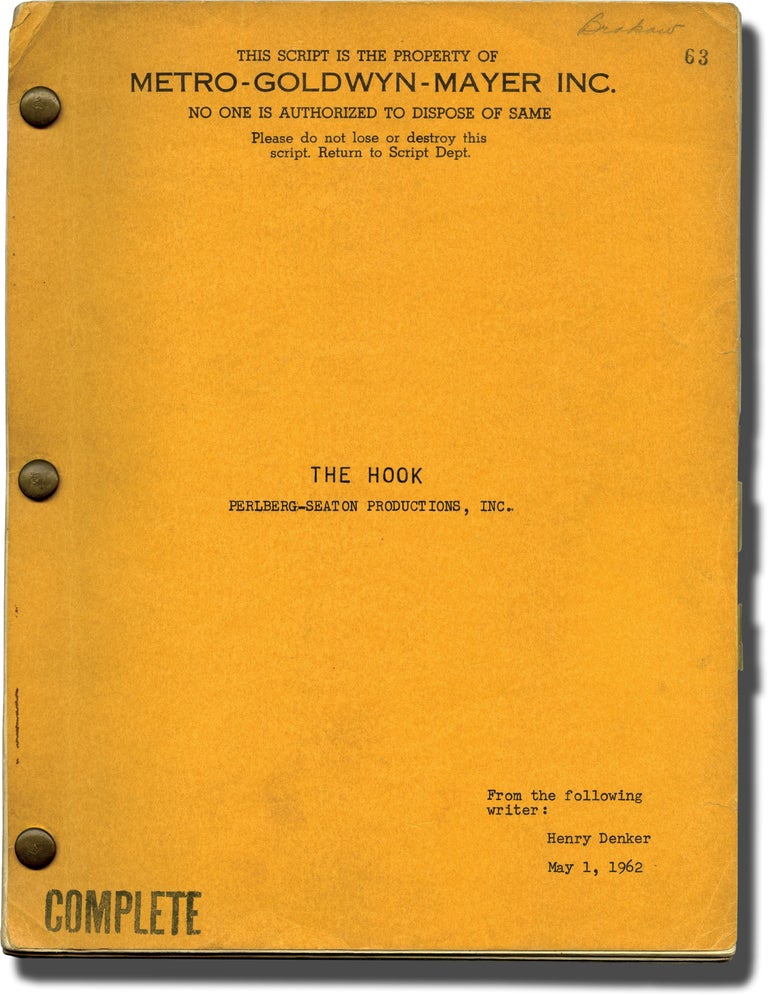[Book #139565] The Hook. George Seaton, Henry Denker, Robert Walker Kirk Douglas, Pancho Magalona, Nick Adams, Jr., director, screenwriter, starring.