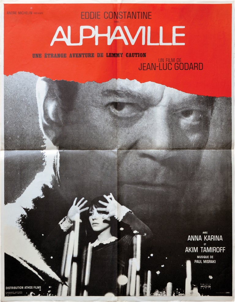 Book #140015] Alphaville (Original French poster for the 1965 film). Jean-Luc Godard, Anna Karina...