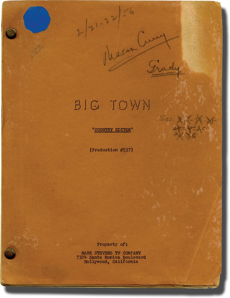 Book #140109] Big Town: Country Editor (Original teleplay script for the 1956 television...