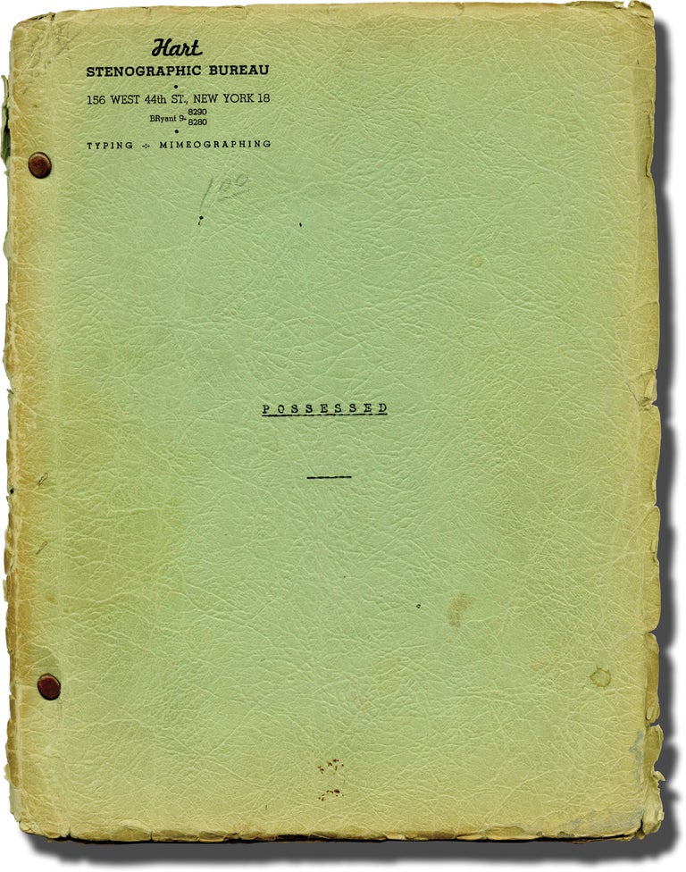 Book #140110] Possessed (Original script for an unproduced 1946 play). Wright, Mason Curry Esser,...
