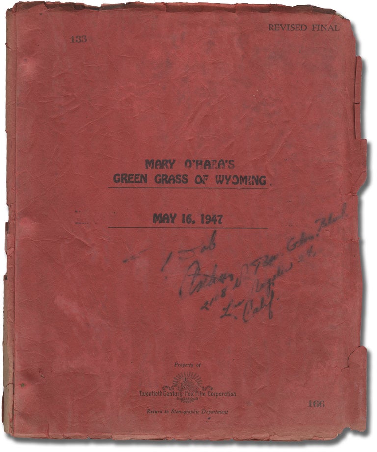 Book #140197] Green Grass of Wyoming [Mary O'Hara's Green Grass of Wyoming] (Original screenplay...