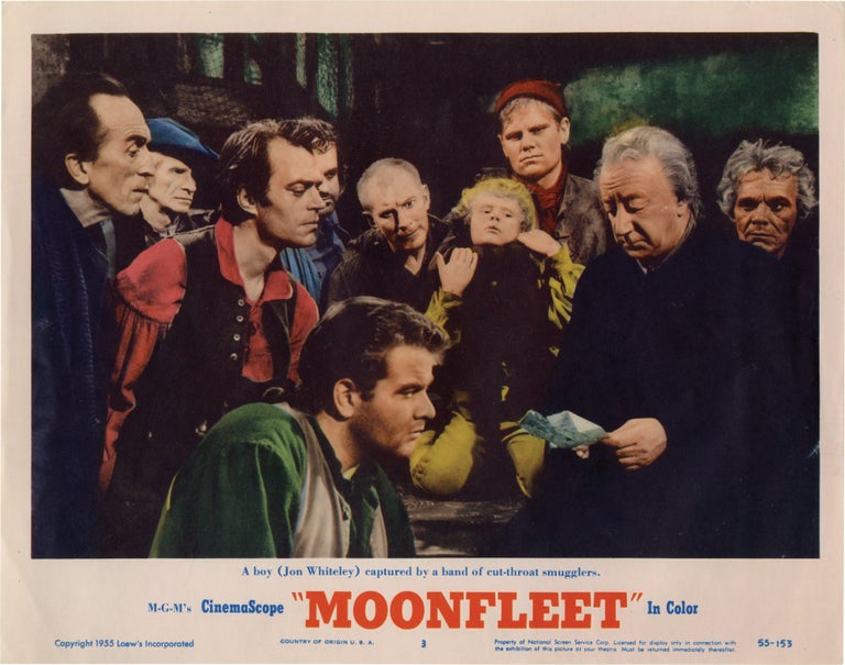 Book #140279] Moonfleet (Two original US lobby cards for the 1955 film). Fritz Lang, J. Meade...