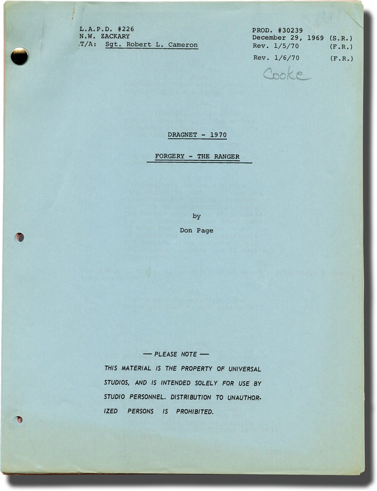 Dragnet 1970: Burglary Auto | Forgery | Narco