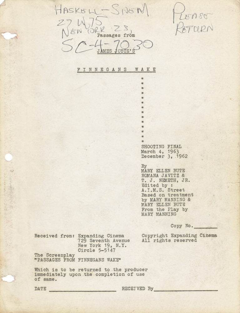 Passages from James Joyce's Finnegans Wake