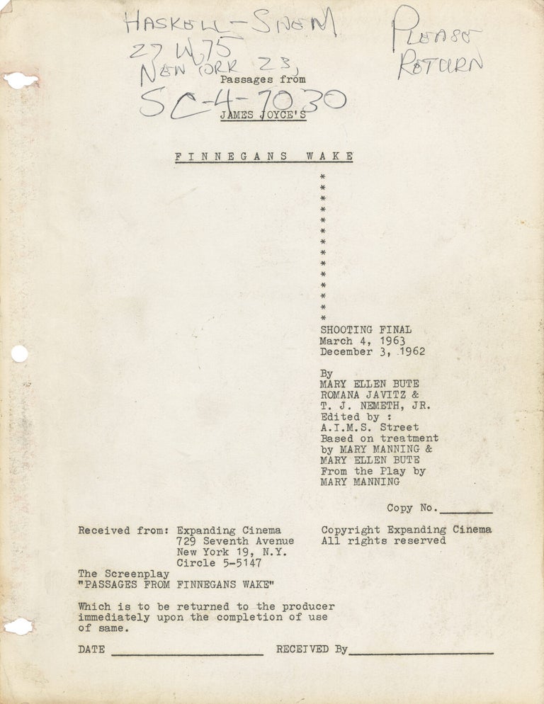 Passages from James Joyce's Finnegans Wake