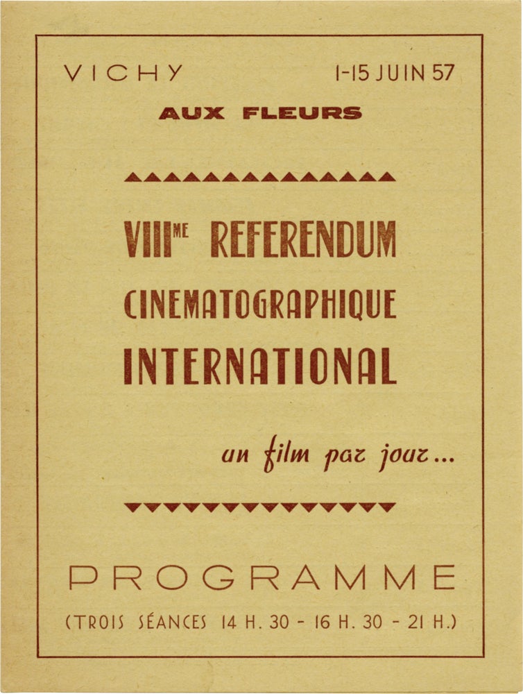 [Book #140724] VIII Referendum Cinematographique International. Referendum Cinematographique International.