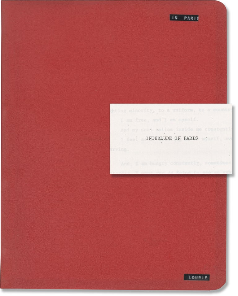 Book #140871] Interlude in Paris (Original treatment script for an unproduced film). E. Lourie,...