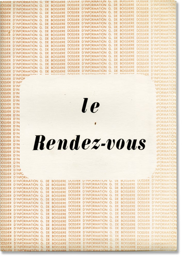 [Book #140962] Rendezvous [Le rendez-vous]. Jean Delannoy, Patrick Quentin, Pierre Bost Jean Aurenche, Andrea Parisy Annie Girardot, Jean-Claude Pascal, Odile Versois, screenwriter director, novel, screenwriters, starring.