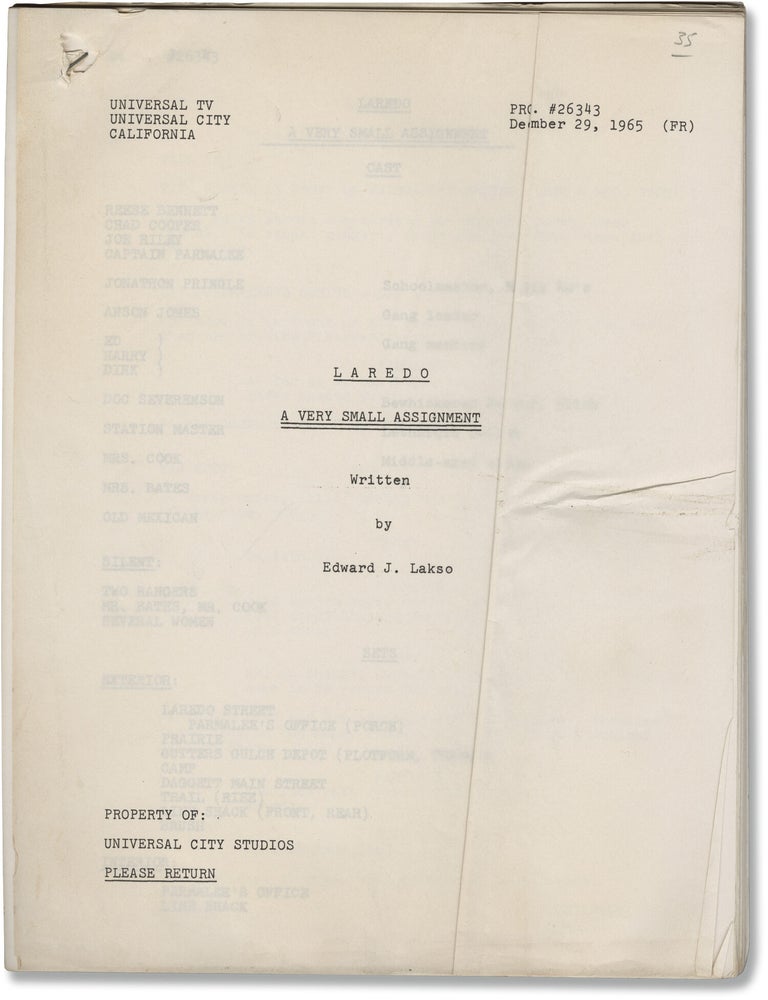 Book #141173] Laredo: A Very Small Assignment (Original screenplay for the 1966 television...