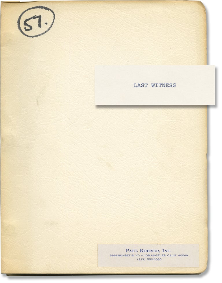 Book #141195] Last Witness (Original screenplay for an unproduced film). Spencer Eastman,...