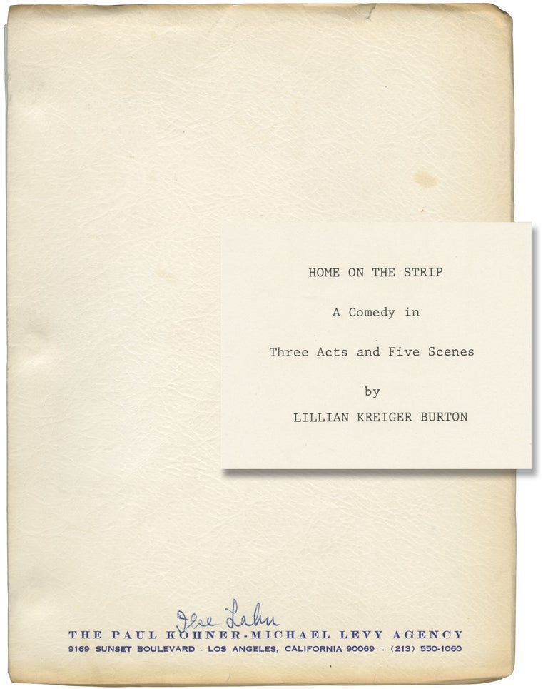 Book #141508] Home on the Strip (Original screenplay for an unproduced play). Lillian Kreiger...
