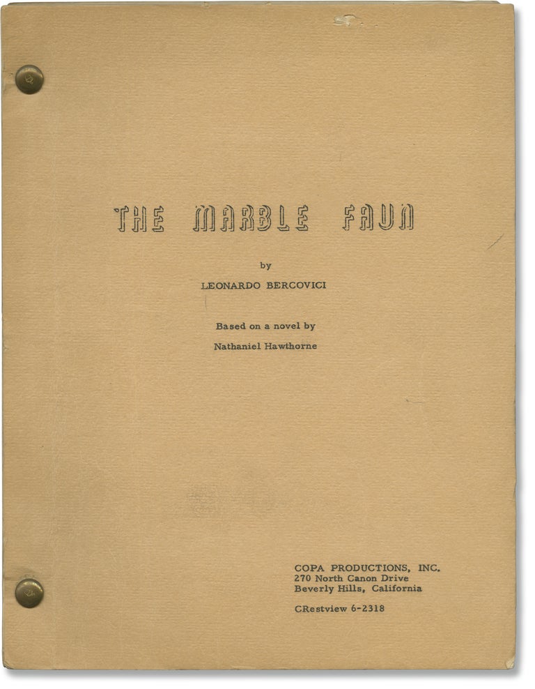Book #141628] The Marble Faun (Original screenplay for an unproduced film). Nathaniel Hawthorne,...