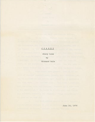 Book #141656] Juarez (Original treatment script for an unproduced film). Richard Sale, screenwriter