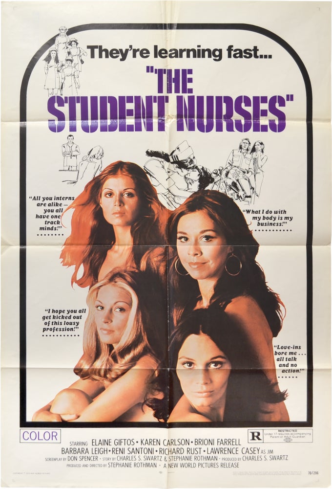 [Book #141804] The Student Nurses. Stephanie Rothman, Don Spencer, Karen Carlson Elaine Giftos, Barbara Leigh, Brioni Farrell, director, screenwriter, starring.
