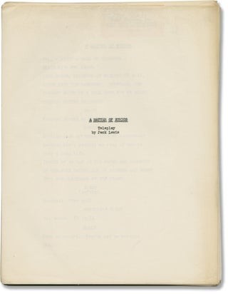Book #141953] A Matter of Ethics (Original teleplay script for an unproduced television movie)....