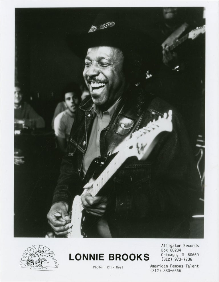 [Book #143281] Archive of 7 original photographs of Alligator Records artists, circa 1970s. Alligator Records, Lonnie Brooks Ed Williams, Maurice John Vaughn, Lil Ed, the Blues Imperials, subjects.