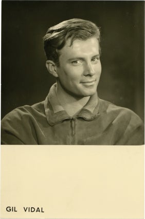 Book #143291] Gil Vidal (Two original promotional portrait photographs, circa 1957). Gil Vidal