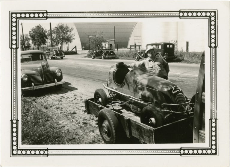 Six original photographs of pre-War California midget car racing in Los Angeles, circa 1941
