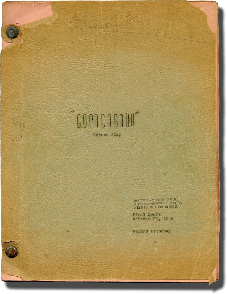 [Book #143611] Copacabana. Carmen Miranda Groucho Marx, Alfred E. Green, Howard Harris Laslo Vadnay, Allen Boretz, starring, director, screenwriters.