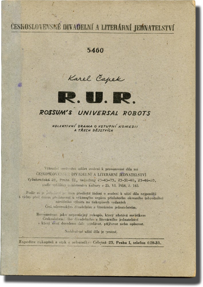 Book #143642] R.U.R. [RUR]: Rossum's Universal Robots [Kolektivní drama o vstupní komedii a...