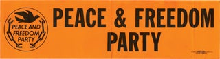Collection of 5 original Black Panther / Peace and Freedom Party oversize bumper stickers