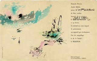 Book #144106] le Makeur (Original French invitation for a 1958 cosmetics gala). Christian de la...