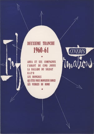 Book #144281] Deuxieme Tranche, 1960-61 (Original press release folder). Cinedis