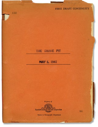 Book #144380] The Snake Pit (Original screenplay for the 1948 film). Anatole Litvak, Millen Brand...
