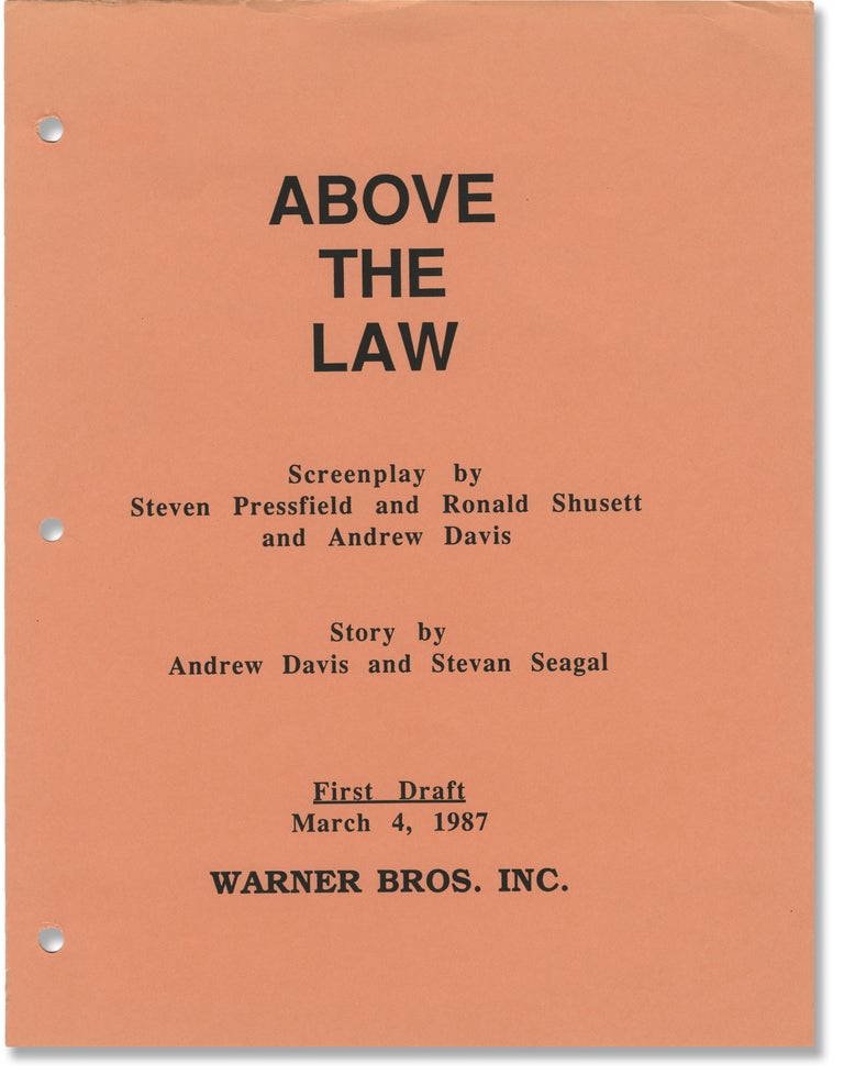 Book #144450] Above The Law (Original screenplay for the 1988 film). Pam Grier Steven Seagal,...