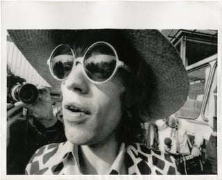 Book #144471] Original press photograph of Mick Jagger in Copenhagen, 1970. Mick Jagger, subject