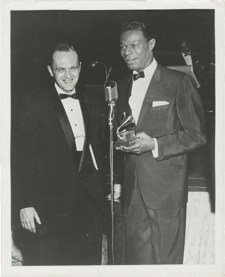 Book #144690] Original photograph of Nat "King" Cole and Bob Newhart, 1959. Bob Newhart Michael...
