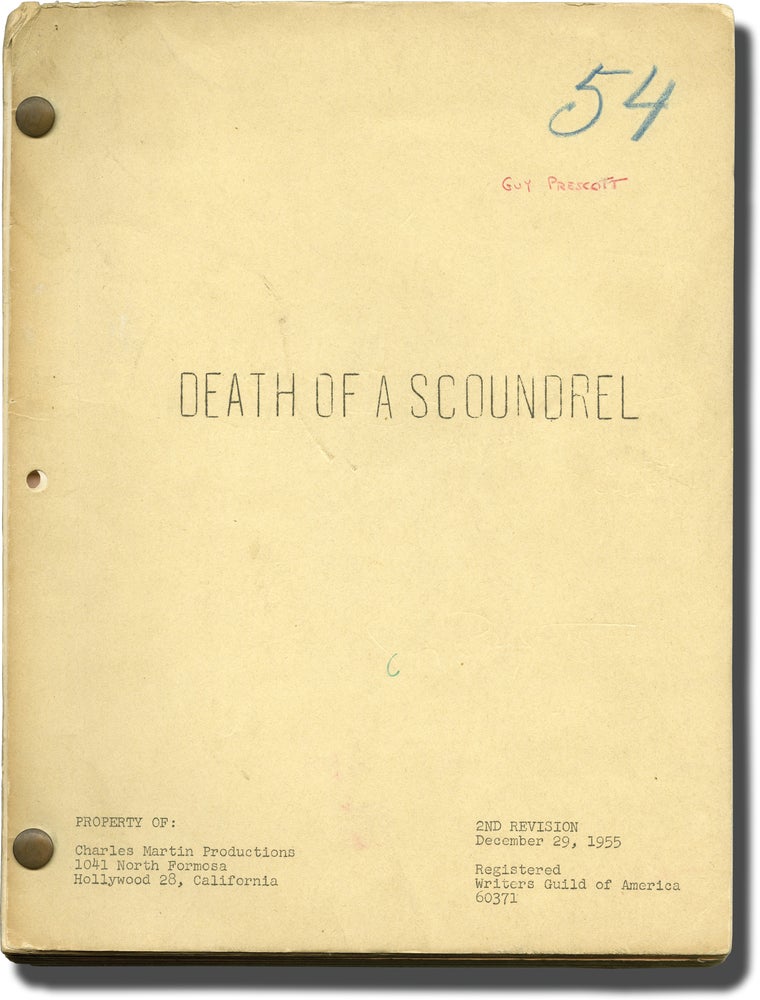 Book #144737] Death of a Scoundrel (Original screenplay for the 1956 film noir). Charles Martin,...