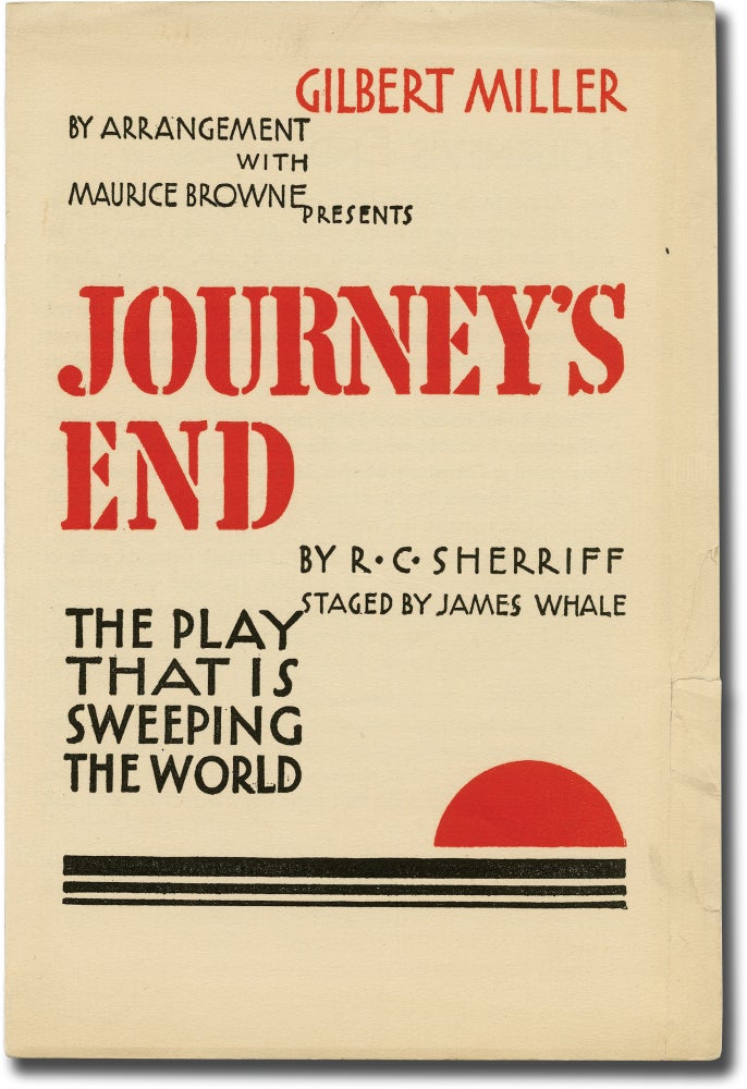 [Book #144757] Journey's End. James Whale, Gilbert Miller, Maurice Browne, R C. Sherriff, Leon Quartermaine Osborne Colin Keith-Johnston, set design director, producer, playwright, starring.