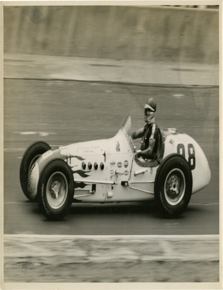 Archive of 27 oversize photographs of Indy race cars at the Indianapolis Motor Speedway, circa 1957