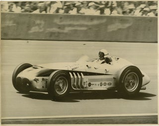 Archive of 27 oversize photographs of Indy race cars at the Indianapolis Motor Speedway, circa 1957