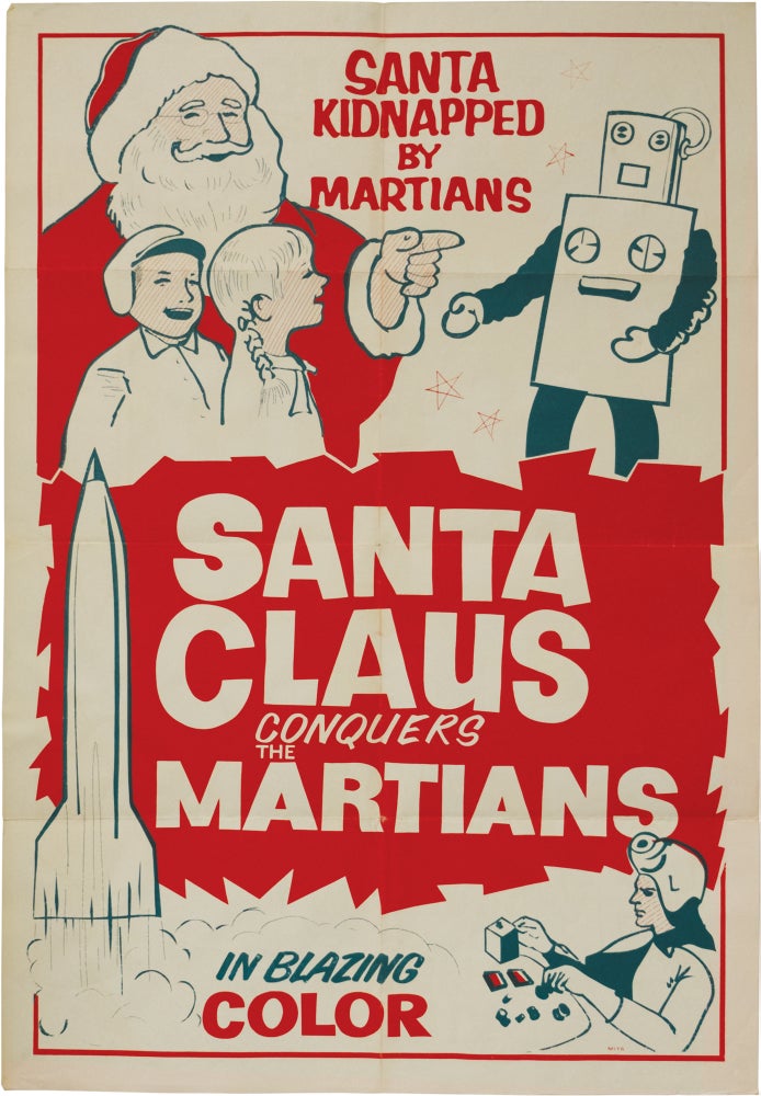 Book #145708] Santa Claus Conquers the Martians (Original poster for the 1964 film). Nicholas...