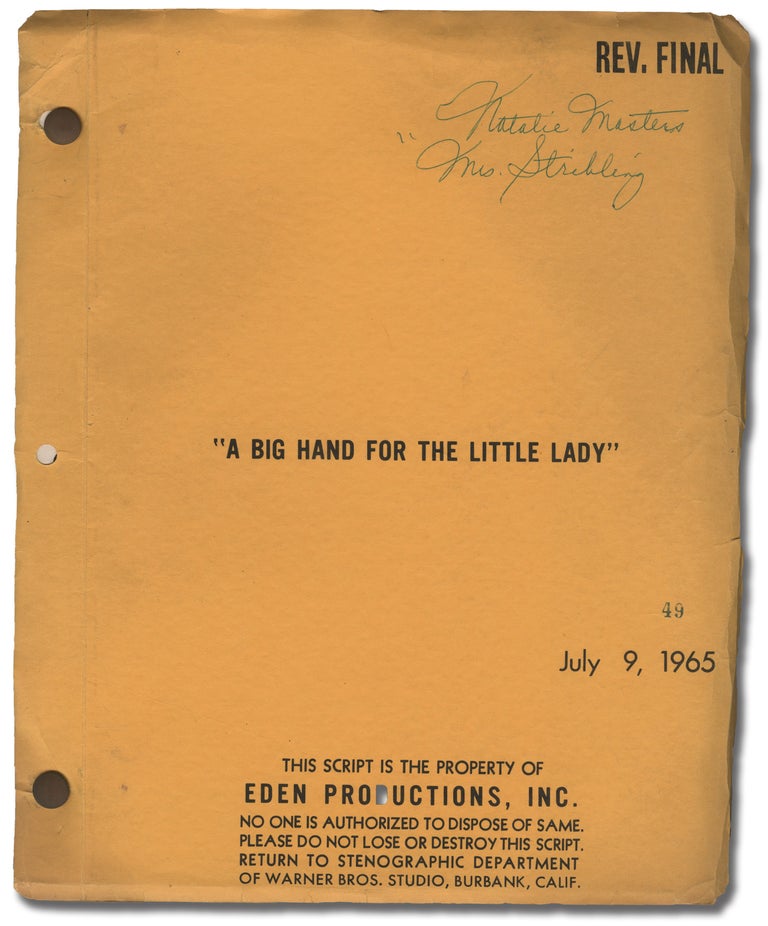 [Book #145855] A Big Hand for the Little Lady. Fielder Cook, Sidney Carroll, Joanne Woodward Henry Fonda, Paul Ford, director, screenwriter, starring.
