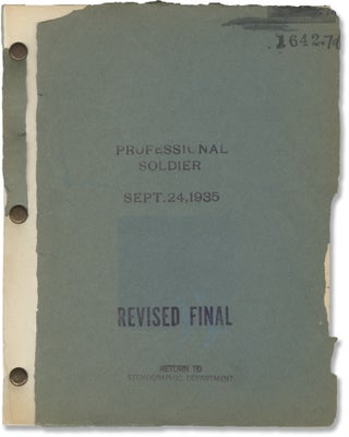 Book #145922] Professional Soldier (Original screenplay for the 1935 film). Tay Garnett, Howard...
