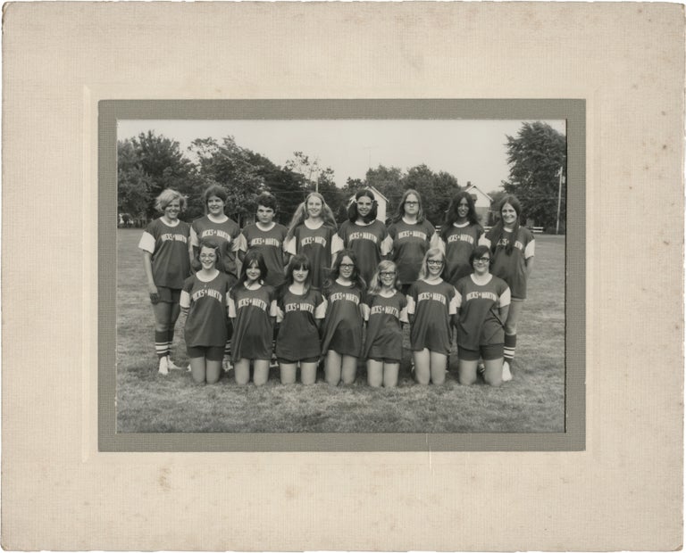 [Book #146101] Two original photographs of Ohio girl's softball teams, circa 1970s. Americana, Baseball, Little League.