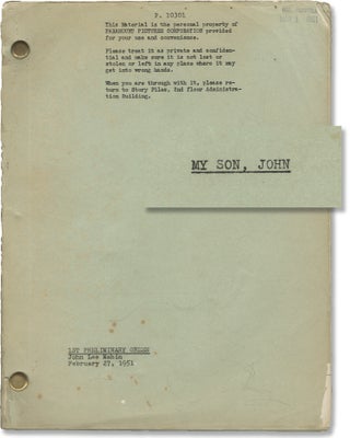 Book #146109] My Son John [My Son, John] (Original screenplay for the 1952 film). Leo McCarey,...
