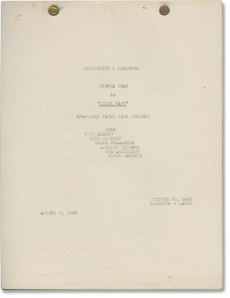 Book #146226] River Gang (Original post-production script for the 1945 film). Charles David, Hugh...