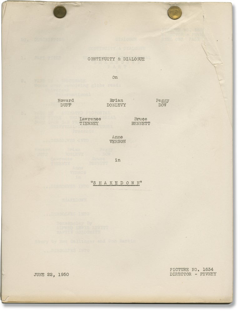 Book #146227] Shakedown (Original post-production script for the 1950 film noir). Joseph Pevney,...