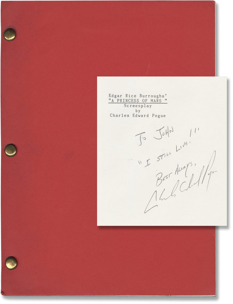 Book #146258] A Princess of Mars (Original screenplay for an unproduced film). Charles Edward...