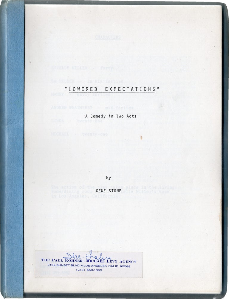 Lowered Expectations (Original script for an unproduced play