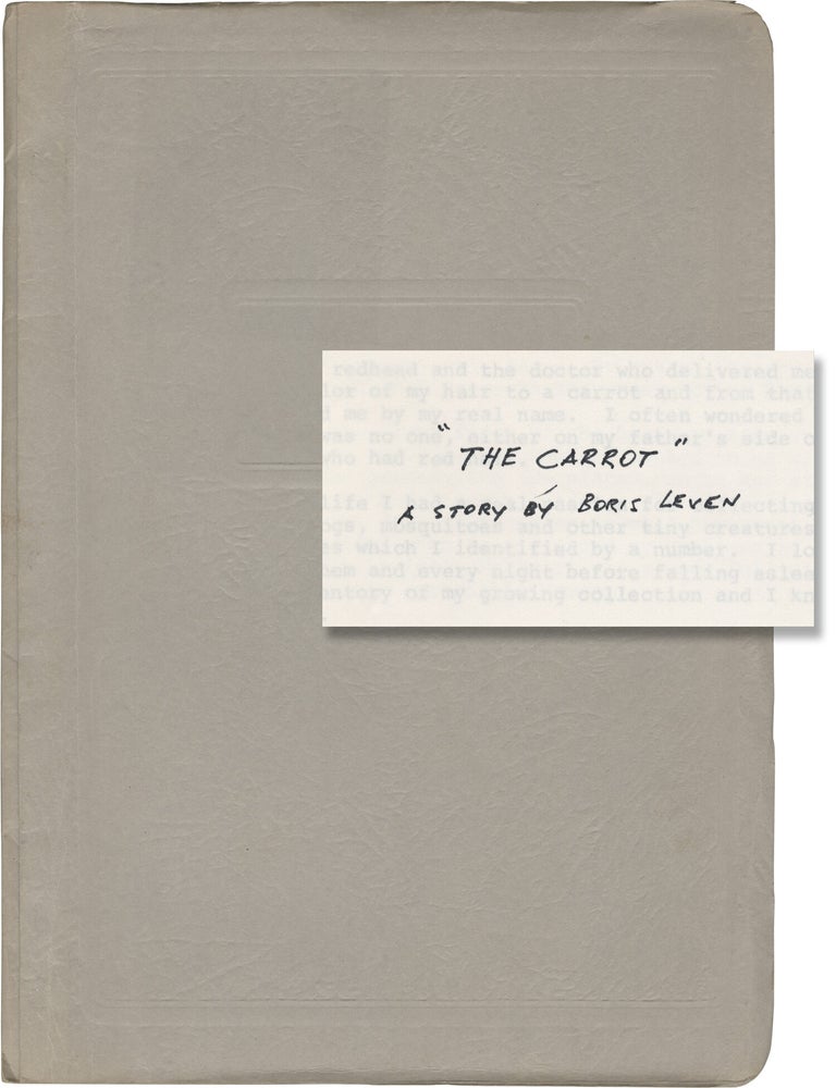 The Carrot (Original manuscript for an unpublished short story