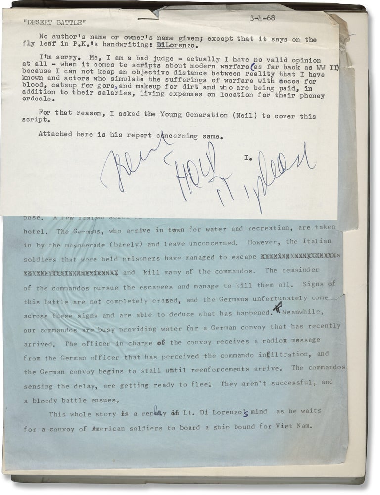 Desert Battle (Original screenplay for the 1969 film