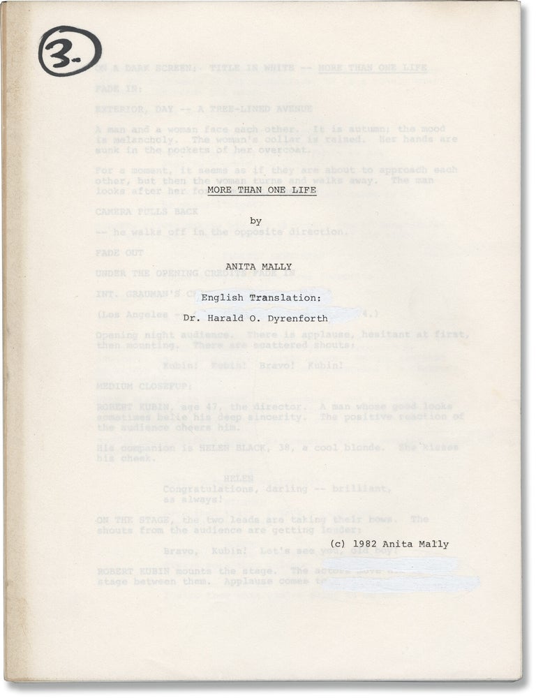 More Than One Life (Original screenplay for an unproduced film