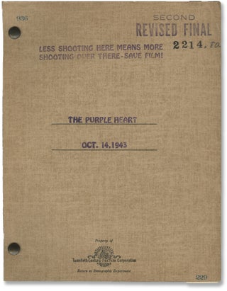 Book #147112] The Purple Heart (Original screenplay for the 1944 film). Lewis Milestone, Darryl...