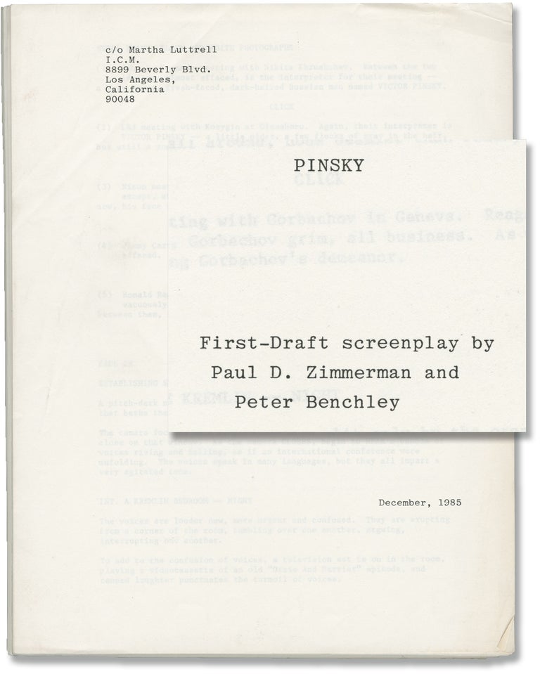 Book #147215] Pinsky (Original screenplay for an unproduced film). Peter Benchley, Paul D....